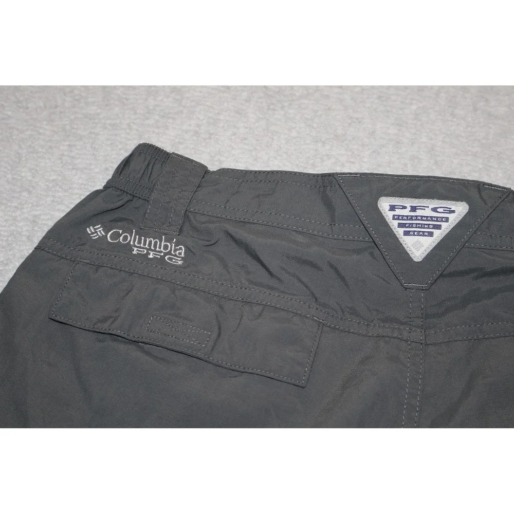 Columbia PFG Cargo Shorts Men 34 Grey Omni-Shade Sun Performance Fishing Gear